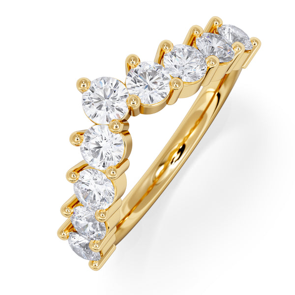 1.00ct Lab Diamond Wishbone Ring H/Si Quality in 9K Yellow Gold